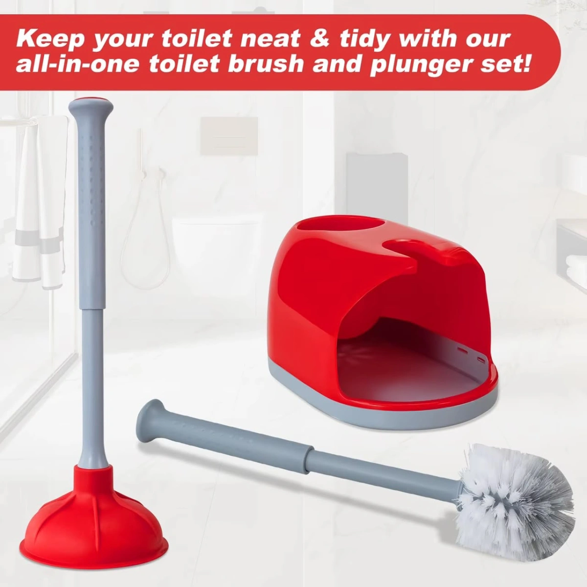 Brosse de toilette 2 en 1