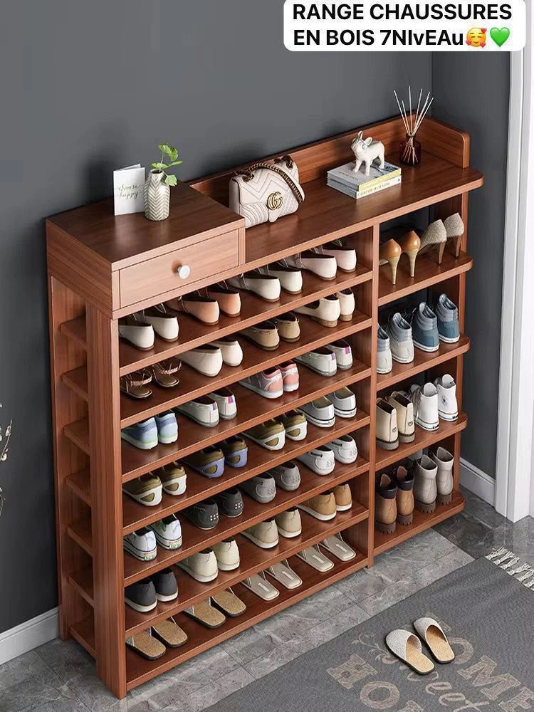 Rangement chaussures en bois 7 niveaux