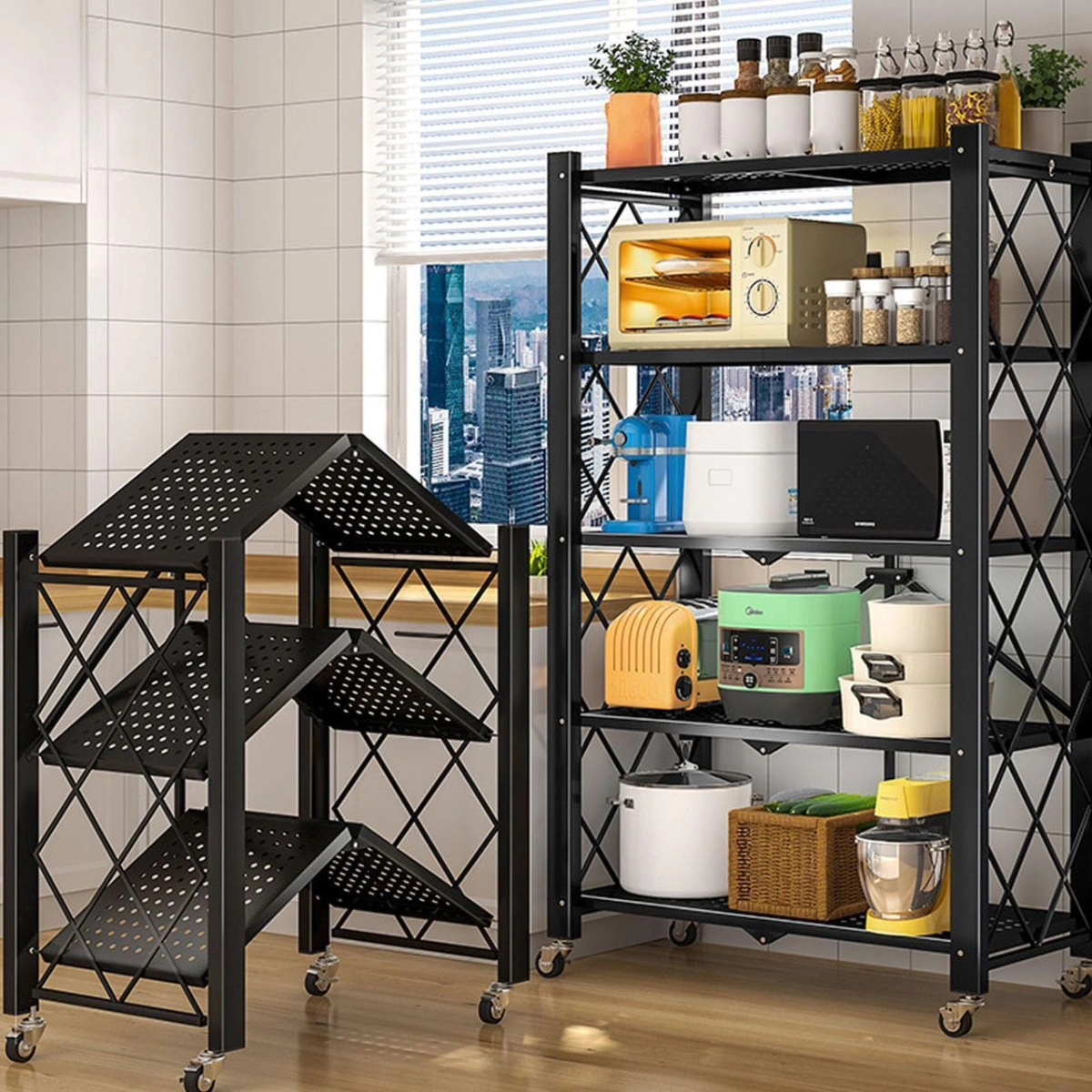 Étagère de cuisine pliable à 5 niveaux