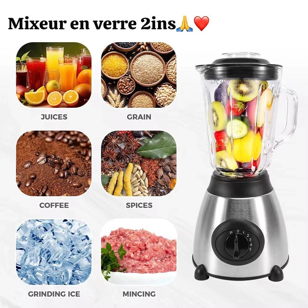 Mixer en verre 2en 1