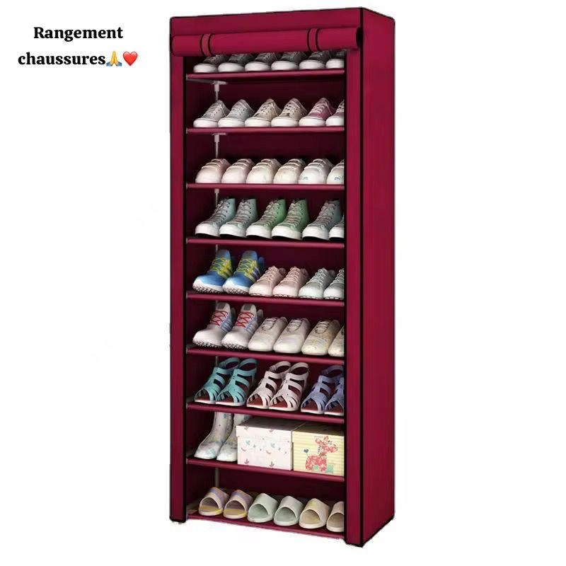 Rangement chaussures en tissu 9 étagères